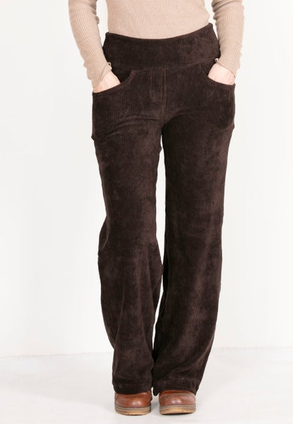 Brown velvet wide pants