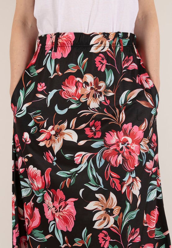 Kukkakuvioinen hame taskuilla