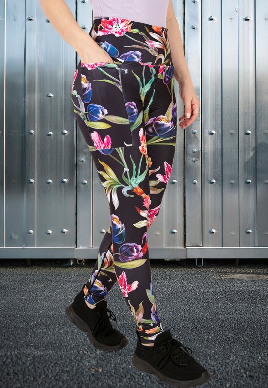 Kukalliset taskulliset leggingsit