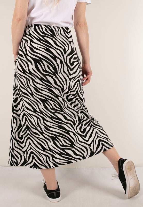 Seepra-kuvioinen hame taskuilla